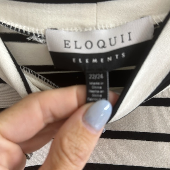 Eloquii striped long sleeve mock turtleneck! NWT - Picture 2 of 3